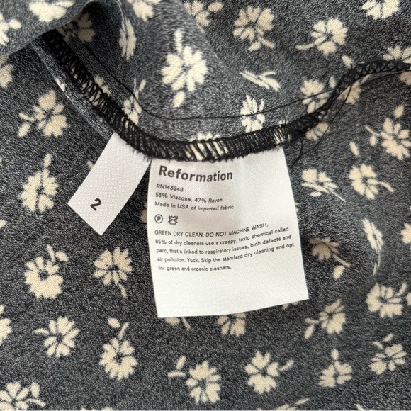 Reformation Ali Black Brandy Two Piece Skirt Crop Set Size 2 - Picture 7 of 7